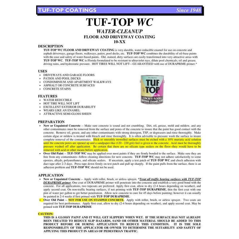 Tuf-Top Solid Terra Cotta Water-Based Latex Concrete Floor and Driveway Stain 1 gal, Pack of 4
