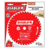 Diablo D0740X Circular Saw Blade, 7-1/4 in Dia, 5/8 in Arbor, 40-Teeth, Carbide Cutting Edge