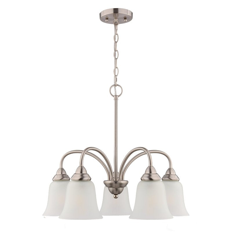 Boston Harbor OG24019 Chandelier, 5-Lamp, LED Lamp, Metal Fixture, Satin Nickel Fixture