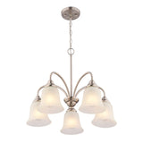 Boston Harbor OG24019 Chandelier, 5-Lamp, LED Lamp, Metal Fixture, Satin Nickel Fixture