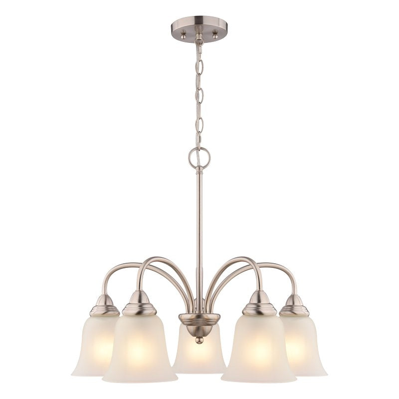 Boston Harbor OG24019 Chandelier, 5-Lamp, LED Lamp, Metal Fixture, Satin Nickel Fixture