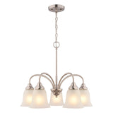 Boston Harbor OG24019 Chandelier, 5-Lamp, LED Lamp, Metal Fixture, Satin Nickel Fixture