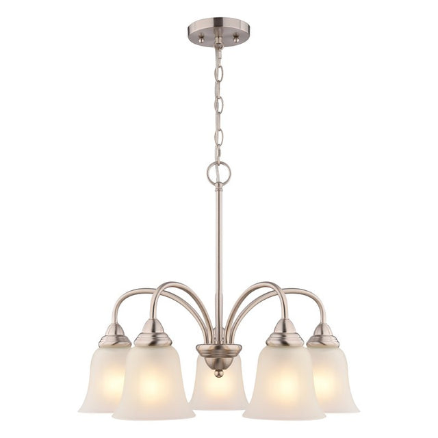 Boston Harbor OG24019 Chandelier, 5-Lamp, LED Lamp, Metal Fixture, Satin Nickel Fixture