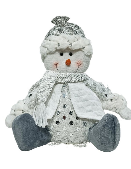 Santas Forest 48002 Sitting Snowman/Santa FBRC, 12 in H, Pack of 12