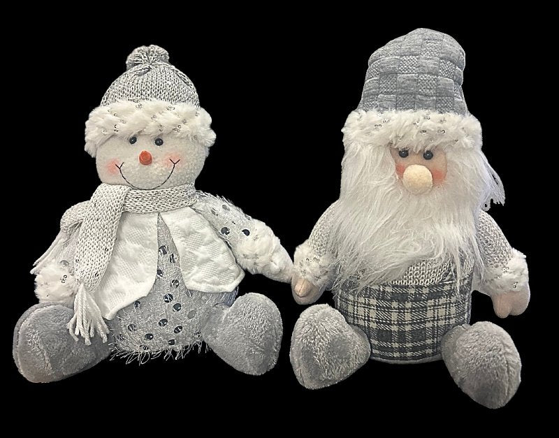 Santas Forest 48002 Sitting Snowman/Santa FBRC, 12 in H, Pack of 12