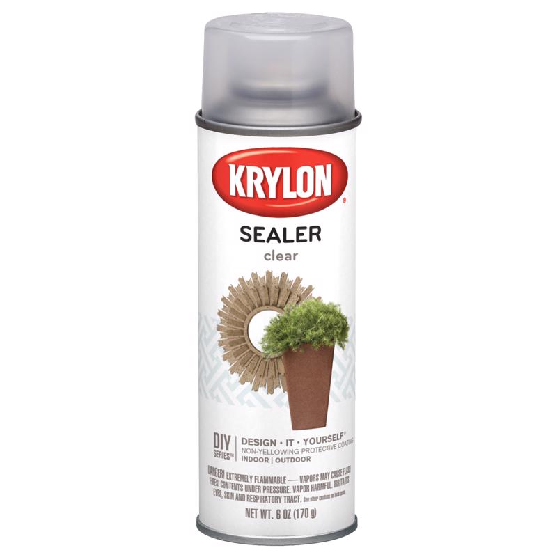 Krylon Sealer Satin Clear Seal Spray Coating 6 oz, Pack of 6