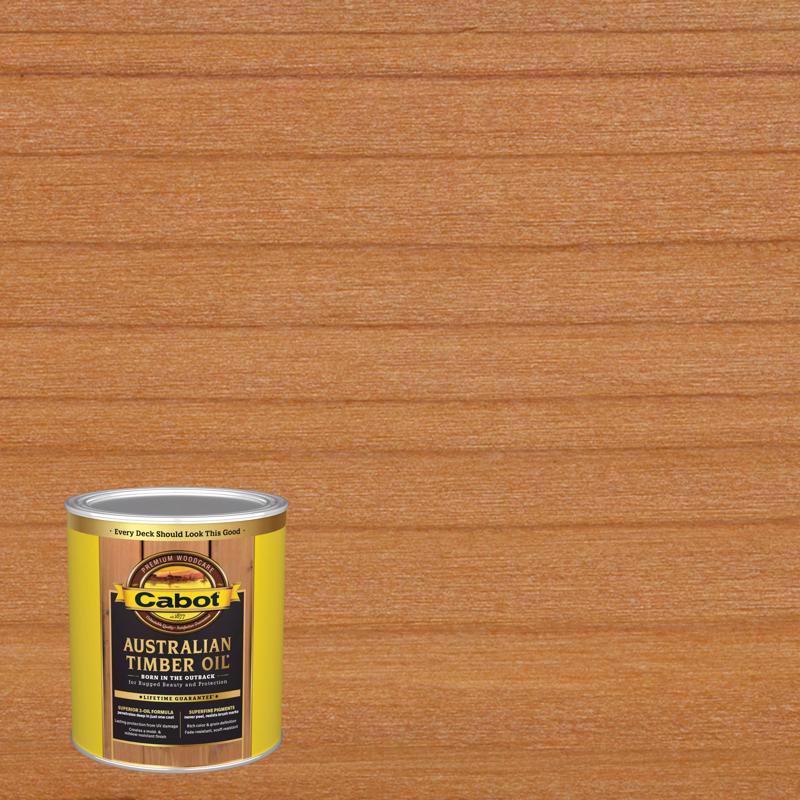 Cabot Australian Timber Oil Transparent Honey Teak Oil-Based Australian Timber Oil 1 qt, Pack of 4