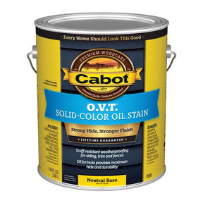 Cabot O.V.T. 140.0006506.007 Oil Stain, Flat, Neutral Base, Liquid, 1 gal, Pack of 4