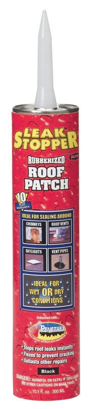 Leak Stopper Gloss Black Rubber Roof Patch 10.1 oz, Pack of 12