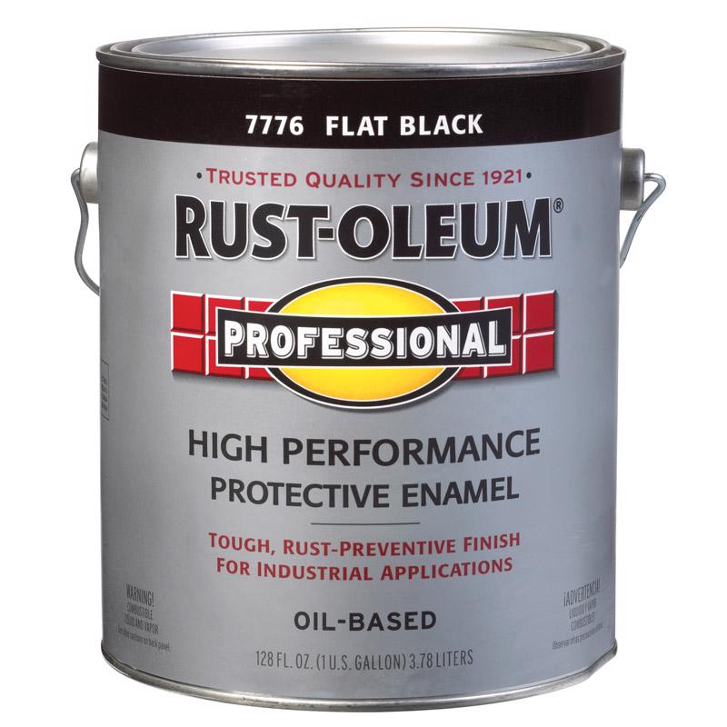Rust-Oleum Professional High Performance Indoor and Outdoor Flat Black Protective Paint 1 gal, Pack of 2