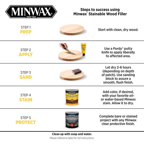 Minwax Stainable Natural Wood Filler 6 oz