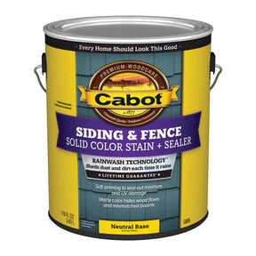 Cabot Siding & Fence Solid Tintable Neutral Base Stain and Sealer 1 gal, Pack of 4