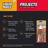 Liquid Nails Small Projects High Strength Latex White Adhesive 4 oz, Pack of 6