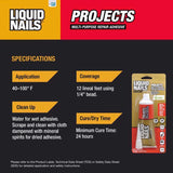 Liquid Nails Small Projects High Strength Latex White Adhesive 4 oz, Pack of 6
