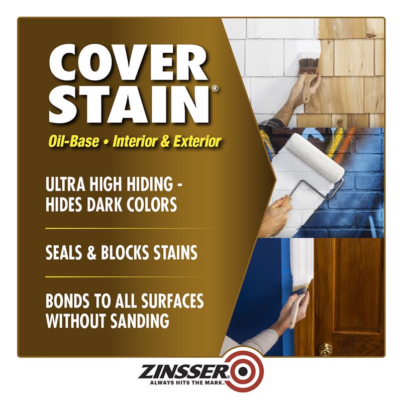 Zinsser Cover Stain White Oil-Based Alkyd Primer and Sealer 1 gal, Pack of 4