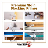 Zinsser Cover Stain White Oil-Based Alkyd Primer and Sealer 1 gal, Pack of 4