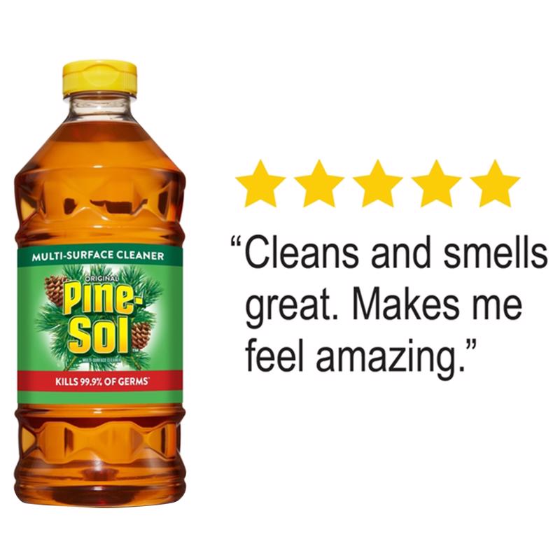 Pine-Sol Original 97326 All-Purpose Cleaner, 24 oz Bottle, Liquid, Pine, Amber