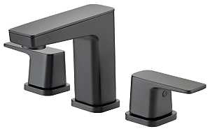 Boston Harbor FW6AC023BL Lavatory Faucet, 1.2 gpm, 2-Handle, 3-Faucet Hole, Brass/Zinc/Plastic, Matte Black