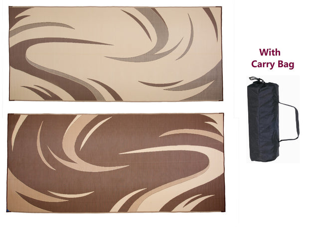 Ming's Mark Reversible Mat, Swish, Brown/Tan, 8' x 18'