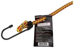 ProSource RT0818 Bungee Stretch Cord, 8 mm Dia, 18 in L, Polypropylene, Red/Yellow, Hook End, Pack of 10