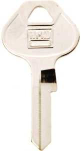 Hy-Ko 11010M19 Key Blank, Brass, Nickel, For: Master Locks and Padlocks, M19 Key Number, Pack of 10
