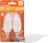 Sylvania 40779 Natural LED Bulb, Decorative, 350 Lumens, 4.5 W, B10 Bent Tip Lamp, 40 W Equivalent, E12 Lamp Base