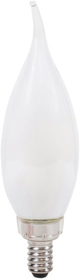 Sylvania 40780 Natural LED Bulb, Decorative, B10 Bent Tip Lamp, 40 W Equivalent, E12 Lamp Base, Dimmable, Frosted