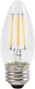 Sylvania Natural Series 40793 LED Bulb, Decorative, B10 Blunt Tip Lamp, 40 W Equivalent, E26 Medium Lamp Base, Dimmable