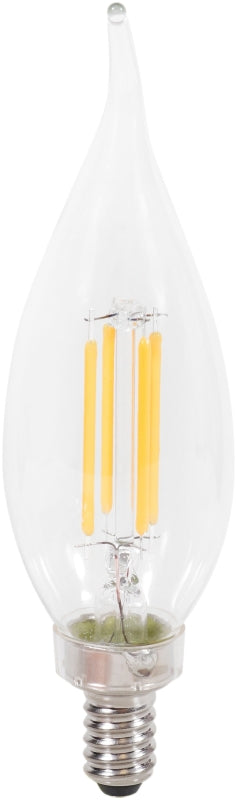 Sylvania Natural Series 40759 LED Bulb, Decorative, B10 Bent Tip Lamp, 60 W Equivalent, E12 Candelabra Lamp Base, Clear