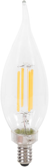 Sylvania Natural Series 40759 LED Bulb, Decorative, B10 Bent Tip Lamp, 60 W Equivalent, E12 Candelabra Lamp Base, Clear