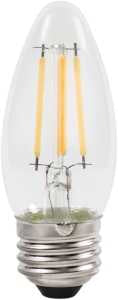 Sylvania Natural Series 40795 LED Bulb, Decorative, B10 Blunt Tip Lamp, 60 W Equivalent, E26 Medium Lamp Base, Dimmable