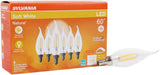 Sylvania Natural Series 40773 LED Bulb, Decorative, B10 Bent Tip Lamp, 60 W Equivalent, E12 Candelabra Lamp Base, Clear