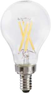 Sylvania 40774 Decorative Natural LED Bulb, A15 Lamp, 40 W Equivalent, E12 Candelabra Lamp Base, Dimmable, Clear
