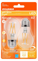 Sylvania 40761 General-Purpose Natural LED Bulb, A15 Lamp, 40 W Equivalent, E26 Medium Lamp Base, Dimmable, Clear