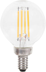Sylvania 40784 Decorative Natural LED Bulb, G16.5 Lamp, 40 W Equivalent, E12 Lamp Base, Dimmable, Clear, Soft White