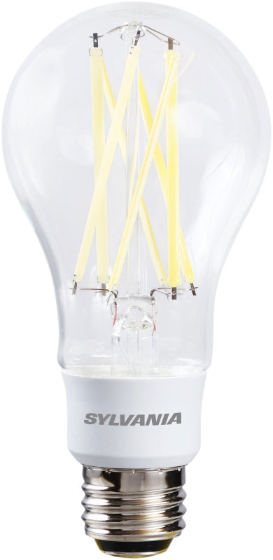 Sylvania 40769 Natural LED Bulb, 3-Way, A21 Lamp, 100 W Equivalent, E26 Lamp Base, Dimmable, Clear, Soft White Light