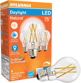 Sylvania 40803 LED Bulb, General-Purpose, A19 Lamp, 75 W Equivalent, E26 Medium Lamp Base, Dimmable, Clear, Daylight
