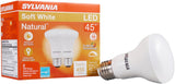 Sylvania Natural Series 40788 LED Bulb, Spotlight, R20 Lamp, 45 W Equivalent, E26 Medium Lamp Base, Dimmable, Frosted