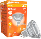 Sylvania 40924 Natural LED Bulb, Track/Recessed, MR16 Lamp, G5.3 Lamp Base, Dimmable, Cool White Light