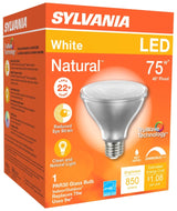 Sylvania 40916 Natural LED Bulb, 120 V, 850 Lumens, 10 W, PAR30 Lamp, E26 Lamp Base, Dimmable, Clear, Cool White