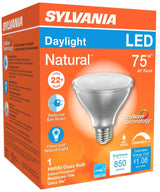 Sylvania Natural Series 40917 LED Bulb, PAR30 Lamp, E26 Medium Lamp Base, Dimmable, Clear, Daylight, 5000 K Color Temp