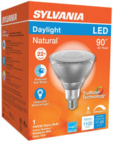 Sylvania Natural Series 40902 LED Bulb, PAR38 Lamp, E26 Medium Lamp Base, Dimmable, Daylight, 5000 K Color Temp