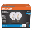 Sylvania Natural Series 41334 LED Bulb, G25 Lamp, 60 W Equivalent, E26 Medium Lamp Base, Dimmable, Clear, Daylight