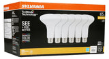 Sylvania Natural Series 41328 LED Bulb, BR30 Lamp, 65 W Equivalent, E26 Medium Lamp Base, Dimmable, Frosted, Soft White