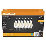 Sylvania Natural Series 41319 LED Bulb, Decorative, B10 Bent Tip Lamp, 40 W Equivalent, E12 Candelabra Lamp Base, Clear
