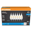 Sylvania Natural Series 41320 LED Bulb, Decorative, B10 Bent Tip Lamp, 40 W Equivalent, E12 Candelabra Lamp Base, Clear