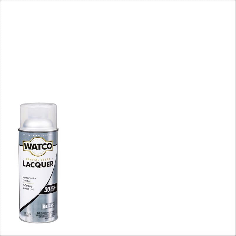 WATCO Gloss Clear Oil-Based Alkyd Wood Finish Lacquer Spray 11.25 oz, Pack of 6