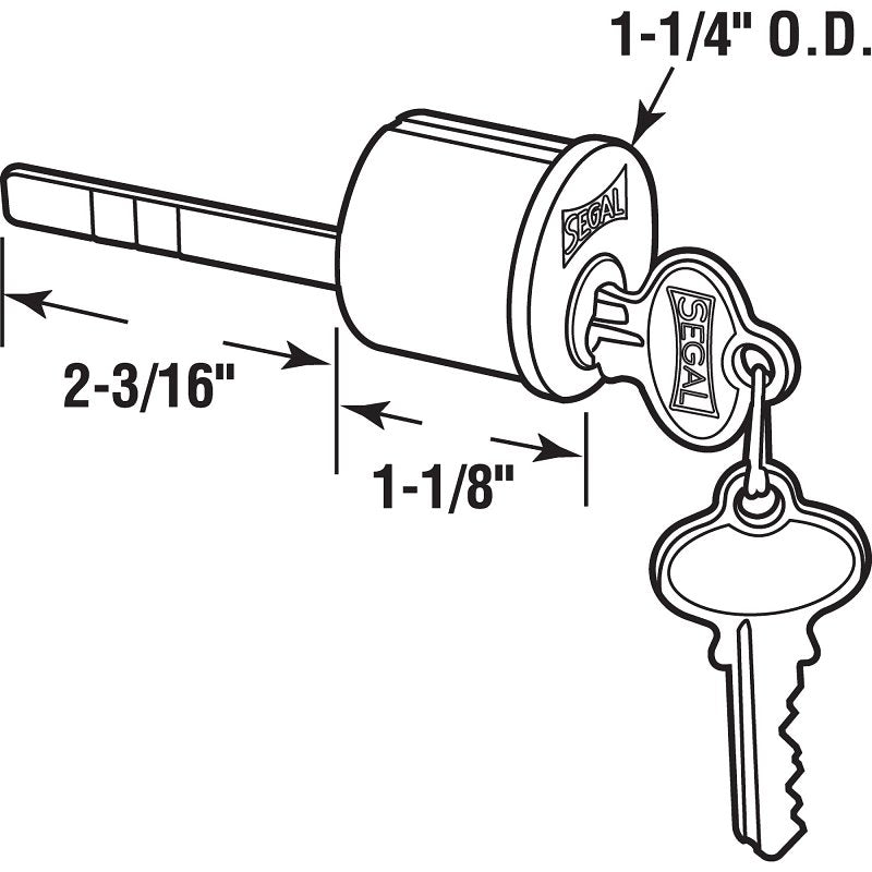 Prime-Line SE 70002 Cylinder Replacement, Brass, Brushed Brass