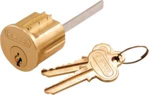 Prime-Line SE 70002 Cylinder Replacement, Brass, Brushed Brass
