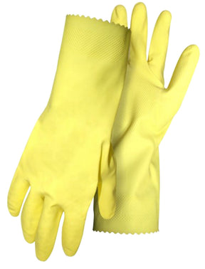Boss B13122-L Reusable Work Gloves, L, 8 to 8-3/8 in L, Extended Cuff, Gauntlet, Pinked Cuff, Late, Yellow